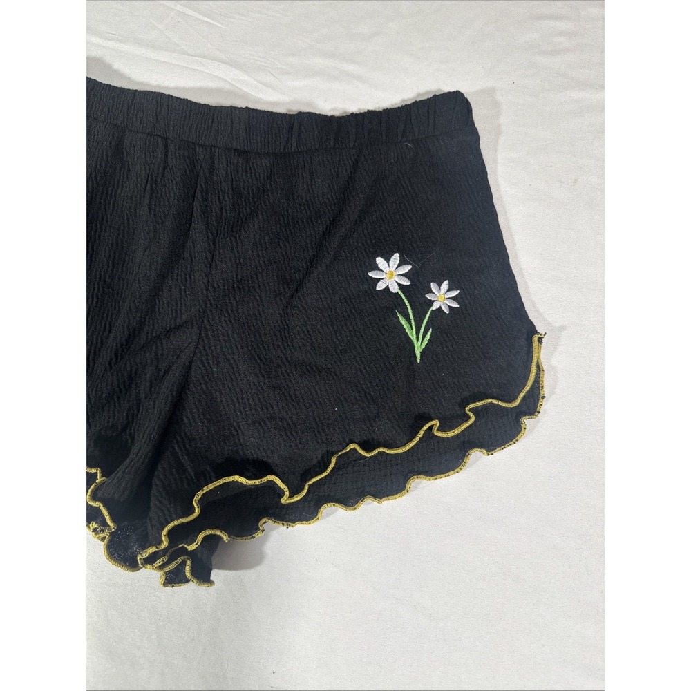 NEW $68 Emerson Road [ Small ] 2 Piece Set Daisy Pajamas Tee + Shorts Black 7069 - Picture 10 of 14
